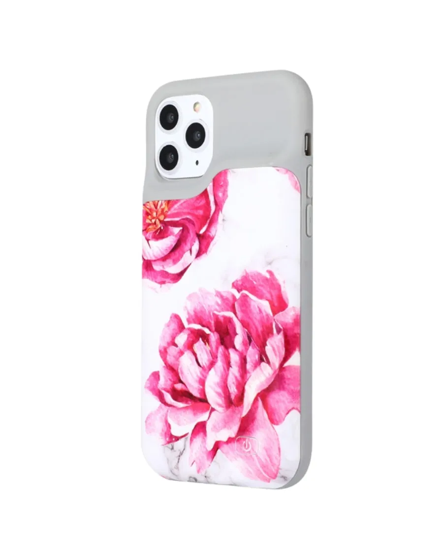 White Marble Floral Ultra Battery Case