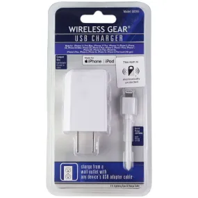 Wireless Gear (3-Foot) MFi USB Cable with Wall Adapter - White