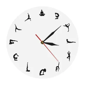 Yoga Positions Wall Clock Yoga Meditation Wall Decor Gift Yoga Hindu Philosophy Align Yourself Spiritual Yogi Modern Wall Clock